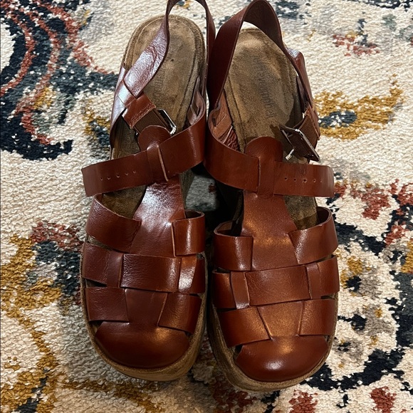 Jeffrey Campbell Woven Leather Platform Sandals - Brown - Picture 6 of 13